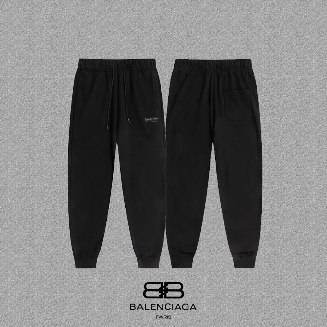 ✨🔥 [balenciaga] Paris Coca-Cola Classic sweatpants Hot Sale customized 460g active version of pure cotton fabric using three-dimensional embroidery technology, three-dimensional clearly visible, comfortable and textured fabric trousers Sizes: S-XL Color: black